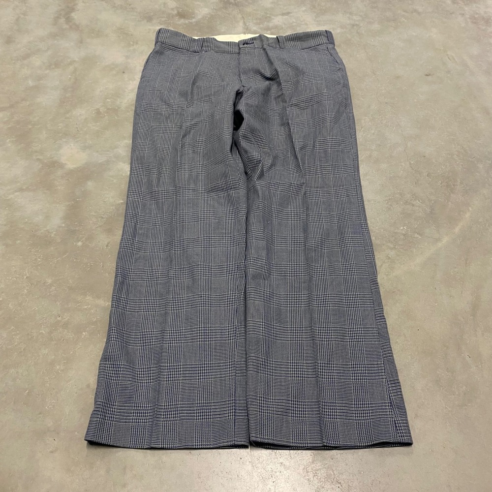 Vintage Montgomery Ward Navy Glen Plaid Work Pants 36x29 Deadstock NWT 1141